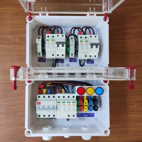 ACDB Three Phase 32A Indicator + DCDB 2 in 2 Out Elmex 600V Havells MCB Combo